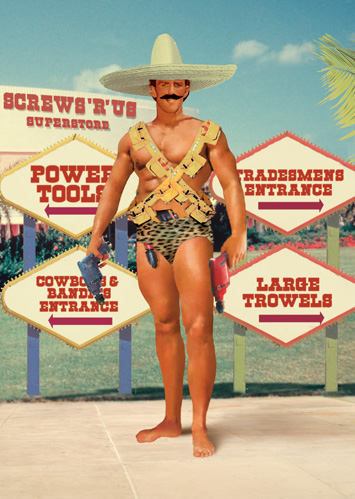 Mexican Power Tool Greeting Card by Max Hernn